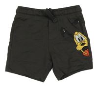 Tmavošedé teplákové kraťasy s Plutem Disney 