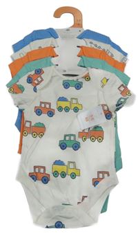 Nové - 5x - 1x modré + 1x oranžové + 1x zelené + 2x bílé body s auty Primark