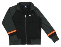 Šedo-černá propínací sportovní funkční mikina s logem Nike