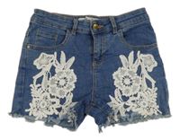 Modré riflové kraťasy s medeirou Denim Co. 