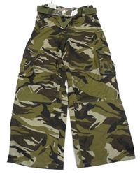 Nové - Army plátěné volné kalhoty s kapsami Bagost 