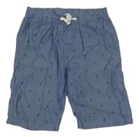 Modré plátěné kraťasy s kotvami H&M
