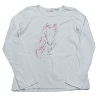 Bílé triko s koníkem Sanetta