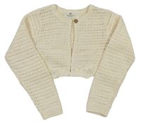 Smetanové háčkované propínací bolérko H&M