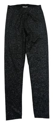 Černé třpytivé sametové legíny Matalan