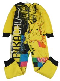 Žluto-černý fleeecový overal s Pikachu 