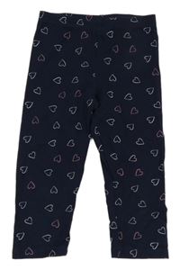 Tmavomodré capri legíny se srdíčky Topolino