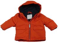 Červená šusťáková zimní bunda s kapucí PRIMARK