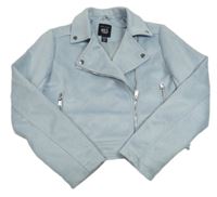 Světlemodrý semišový jarní crop křivák New Look