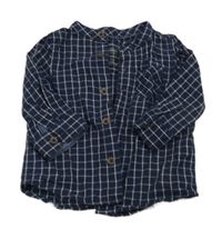 Tmavomodro-bílá kostkovaná košile C&A