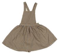 Hnědo-bílo-černá kostkovaná úpletová laclová sukně mila.star