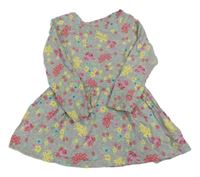 Šedé melírované šaty s kytičkami PEP&CO