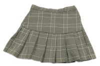 Béžovo-tmavohnědá kostkovaná vzorovaná sukně H&M