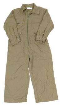 Béžovošedá plátěná kombinéza s nášivkou a límečkem LEIGH TUCKER