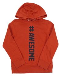 Červená mikina s nápisem a kapucí George