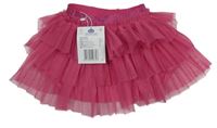 Nové - tmavorůžová vrstvená tylová sukně se třpytivým pasem Chicco