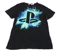Černé tričko s logem - PlayStation a skvrnkami H&M