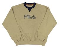 Béžovo-tmavomodrá oversize mikina s logem FILA