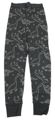Tmavošedé pyžamové kalhoty s dinosaury H&M