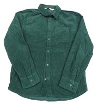 Smaragdová manšestrová košile H&M
