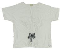 Bílé tričko s mašlí Zara