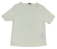 Krémové žebrované tričko Primark  