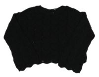 Černý perforovaný crop svetr Primark