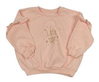 Růžová oversize mikina s nápisem a volánky Matalan