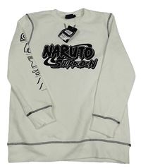 Nové - Bílá mikina s nápisem - Naruto Primark