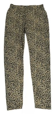 Béžovo-černo-hnědé legíny s leopardím vzorem Shein