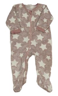 Starorůžovo-bílý chlupatý overal s hvězdami Next