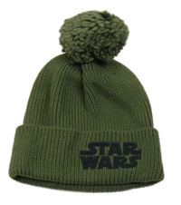 Khaki žebrovaná pletená čepice s nápisem a bambulí - Star Wars GAP
