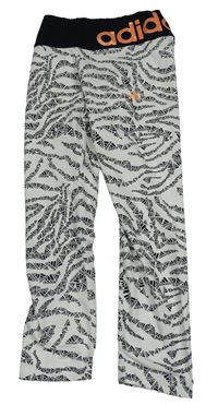Bílé crop legíny s logy Adidas
