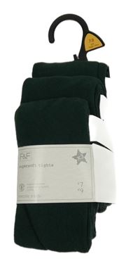 Nové - 3x tmavozelené punčocháče F&F