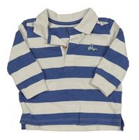 Bílo-modré pruhované polo triko s výšivkou M&S