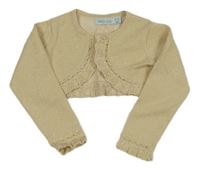 Béžové třpytivé svetrové bolerko