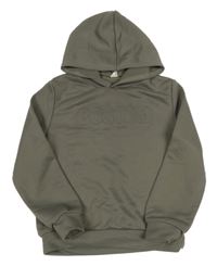 Tmavošedá mikina s 3D nápisem a kapucí Shein