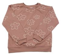 Starorůžová květovaná mikina Primark