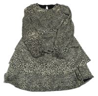 Černé třpytivé vzorované tylové šaty Primark