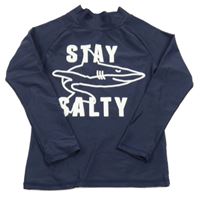 Tmavomodré UV triko se žralokem Seed