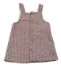 Vínovo-růžové kostkované propínací šaty Nutmeg