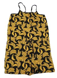 Černý lehký kraťasový overal s banány Zeeman