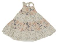 Světlerůžovo-bílé květované šaty