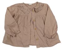 Starorůžová halenka s límečkem s madeirou H&M