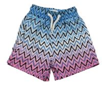 Modro-růžové ombré vzorované plážové kraťasy Next