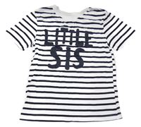 Bílo-černé pruhované tričko s nápisem H&M