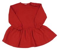 Červené teplákové šaty s mašlí H&M