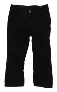 Černé manšestrové slim fit kalhoty H&M