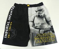 Černo-šedé plážové kraťasy se StarWars