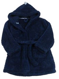 Tmavomodrý chlupatý župan s kapucí s ostny Matalan